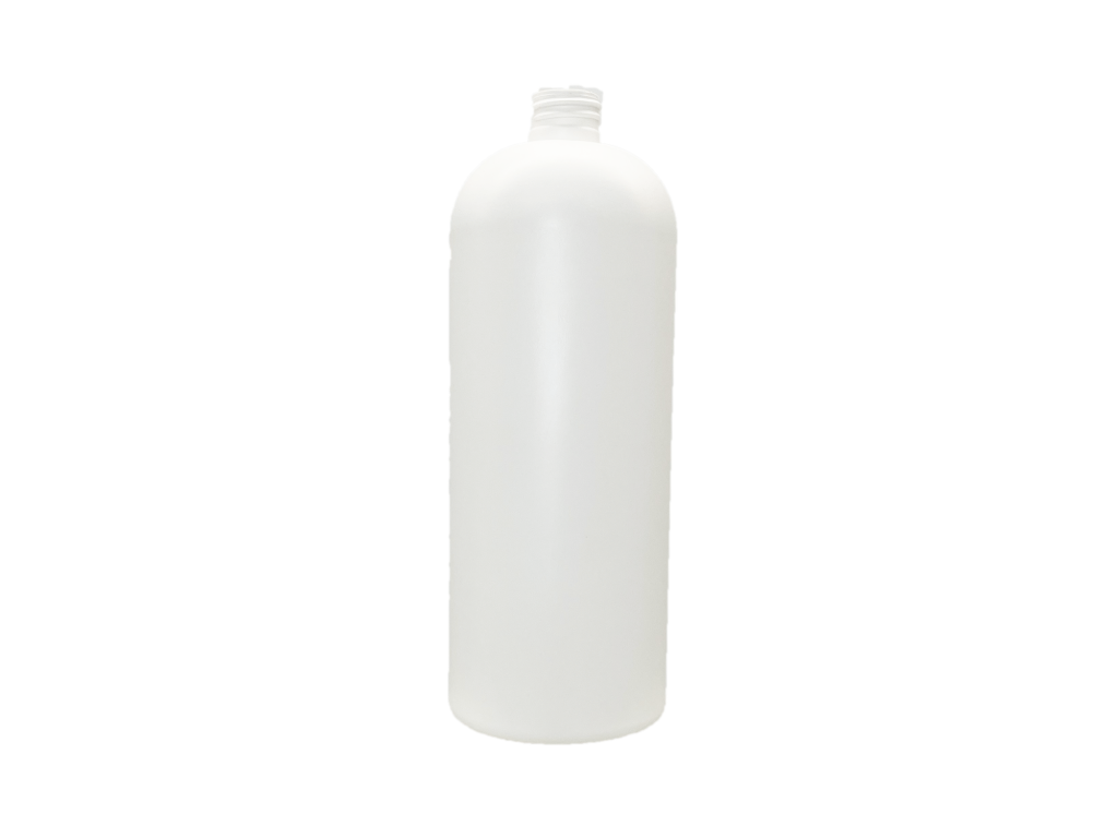 32 oz 28-410 White HDPE Boston Round - Bay Area Bottles