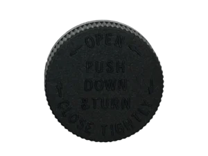 20-400 PDT Text Black Child Resistant Cap Pressure Sensitive (PS) Liner